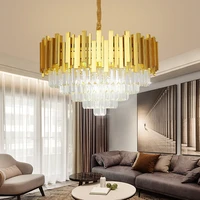 modern living room crystal chandelier bedroom led lamp hotel villa pendant light apartment metal interior lighting fixtures