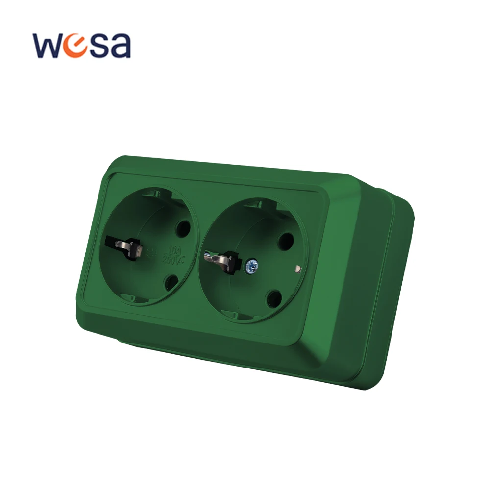 Зеленая настенная розетка WESA