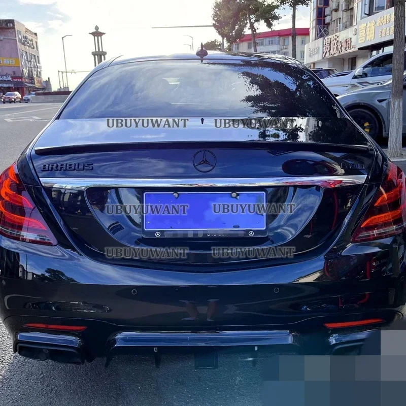 Для Mercedes S-class W222 4-дверный седан 2014 + S350 S400 S450 S500 S600 Abs яркий черный спойлер стильная