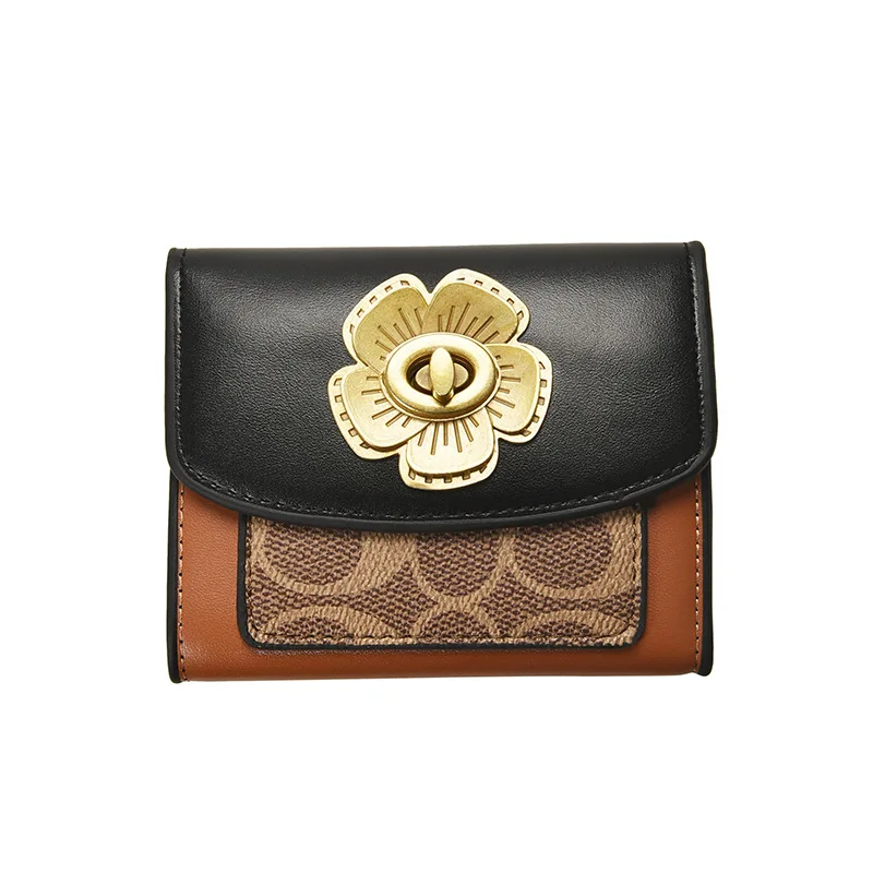 

2022 New 4colorFashion Women's Wallet Female Short Wallets Hollow Leave Pouch Handbag for Women Coin Purses Card Holder Carteira