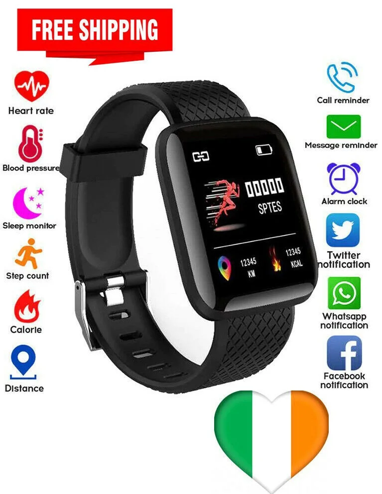 

Smart Watch Heart Rate Monitor Fit Activity Tracker iPhone Android Touch Screen