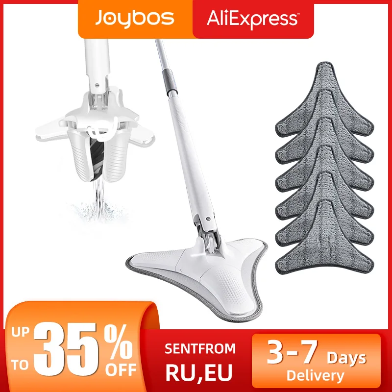 

Joybos Manual Extrusion Wring Mop, Hands Free Flat Mop,Wet and Dry Use, mops for floor cleaning, Household Floor Cleaning Tools