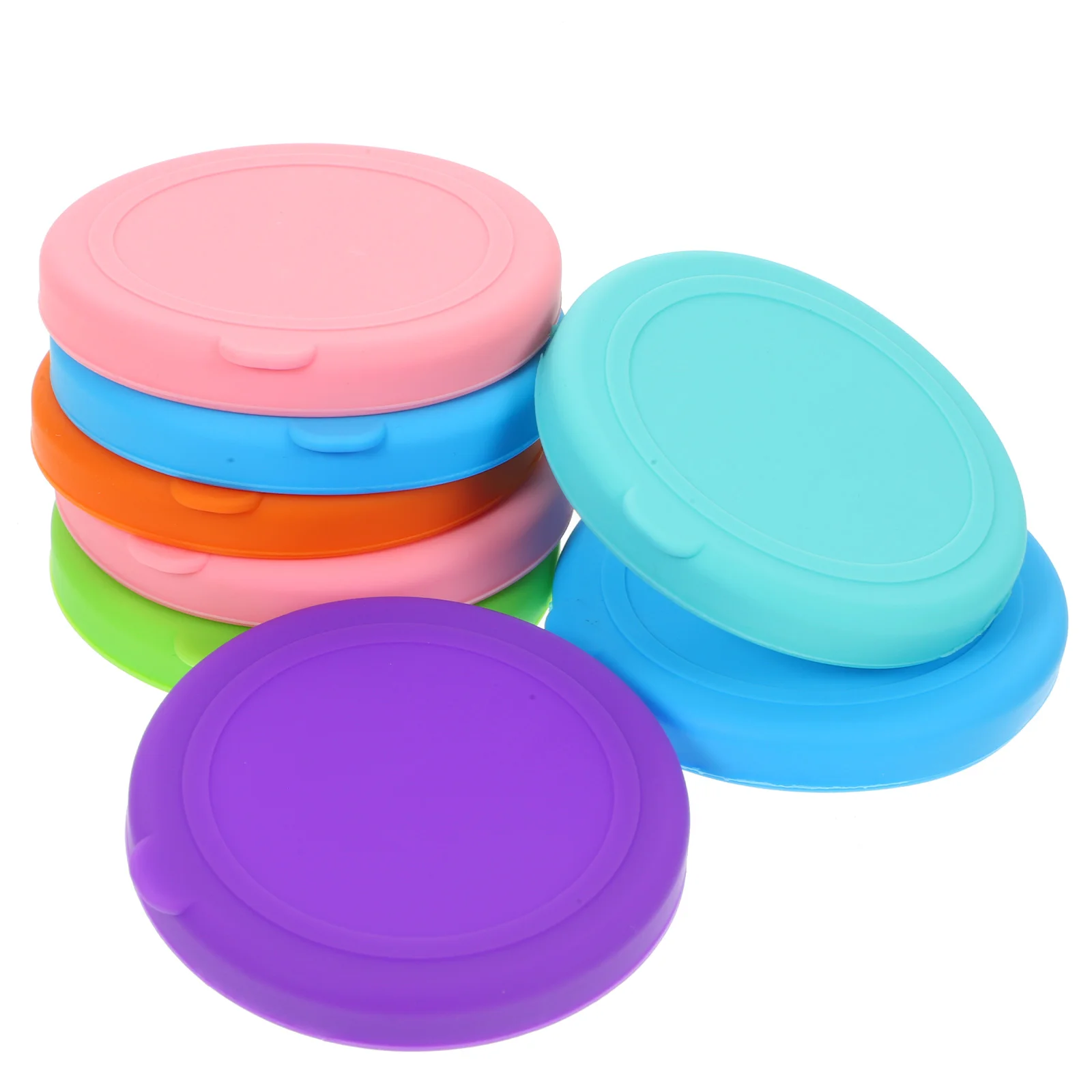 

8 Pcs Silicone Cup Lids Dipping Bowls Small Ceramics Sauces Plate Silica Gel Vinegar Dish Soy