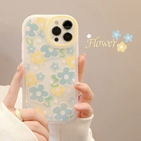 ins cute blue flower phoner case for 11 12 13 pro max mini 7 8 plus x xr xs max tpu soft cover