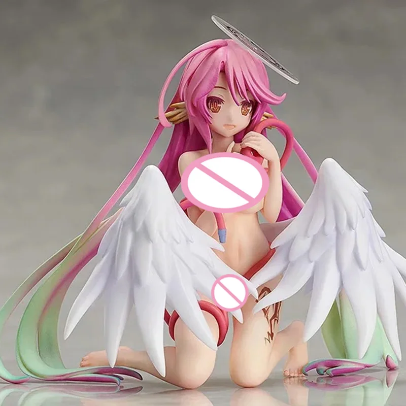 

15Cm Anime Comic NO GAME NO LIFE Jibril Action Figure Sitting Posture Wing Long Hair Blush PVC Collection Model Doll Toys Gift