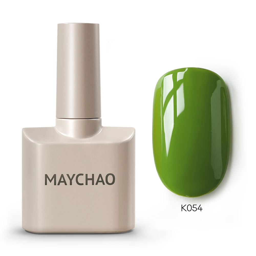 MAYCHAO Avocado Green Color Gel Nail Polish 12ml Glossy Semi Permanent Soak Off UV LED Frosted Nails Painting DIY Varnish