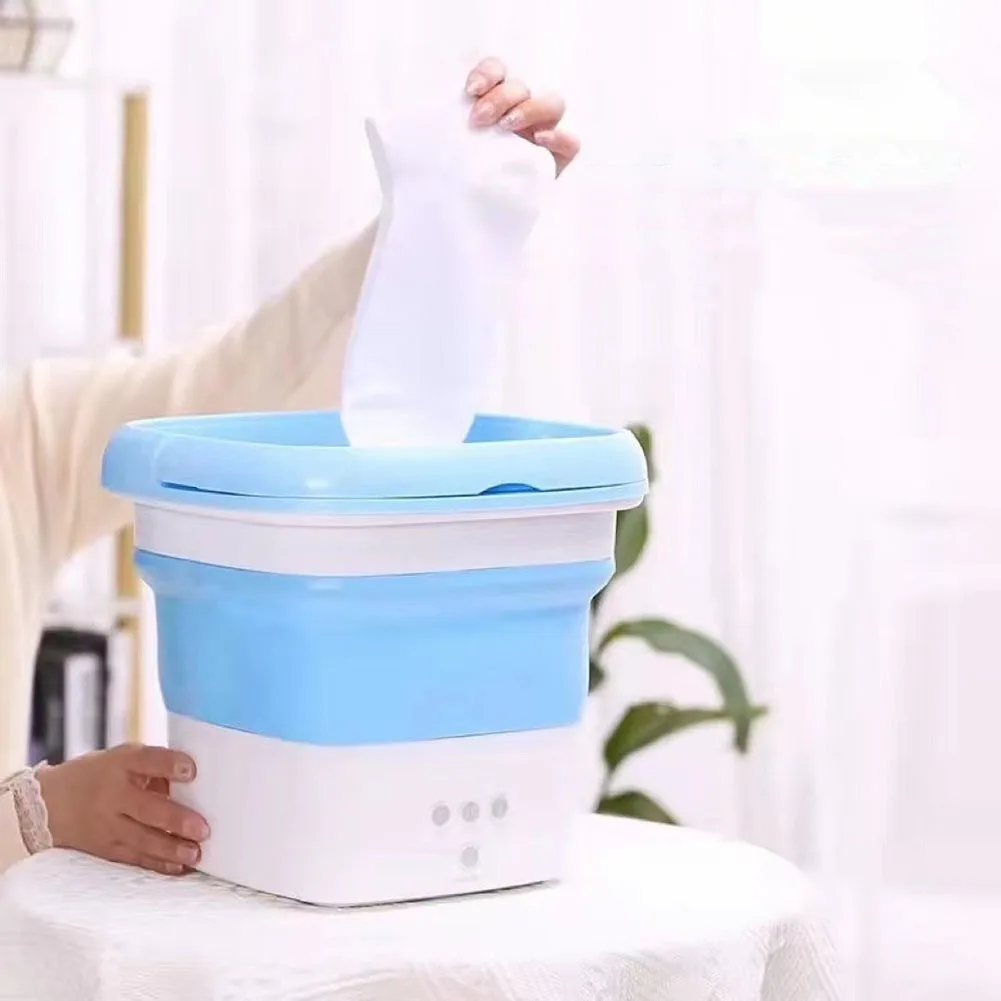 

Portable Mini Folding Washing Machine for Socks Underwear Clothes Washer with Dryer Bucket Cleaning Washer Washing Machine