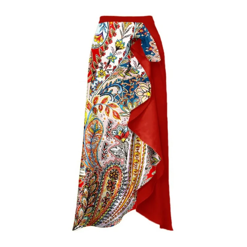 Long Skirt + Swimsuit 2 Pieces Set Sexy Ladies Beach Dress Set Casual Clothes Fashion Printed One Shoulder Swimsuit 2023 Summer