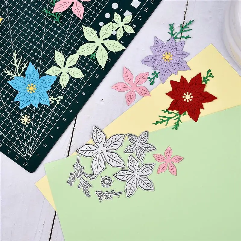 Новый металлический резак рождественский цветок для скрапбукинга стальное