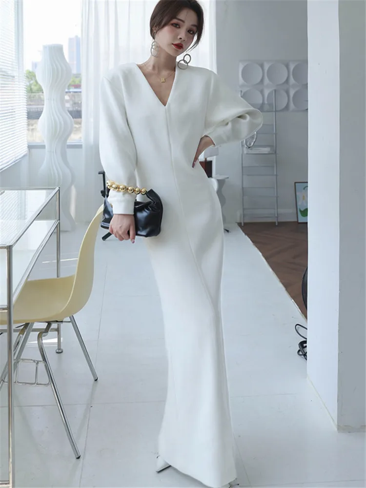 

Женское облегающее платье-миди Sprng, Элегантное Длинное белое офисное платье, 2023