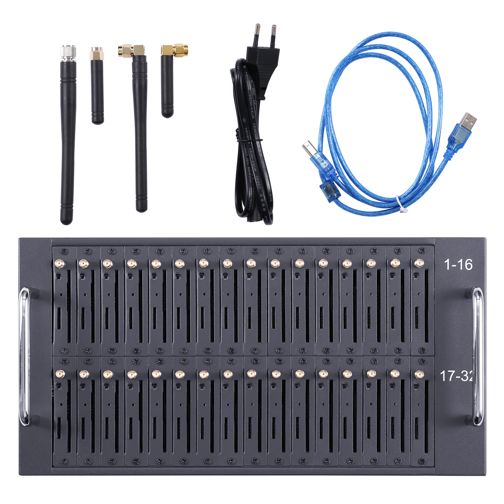 

2G SMS Text Blaster GSM Gateway Sim Box 32 Port Multi Sim Bulk SMS GSM Modem SMSCaster Receive SMS Machine