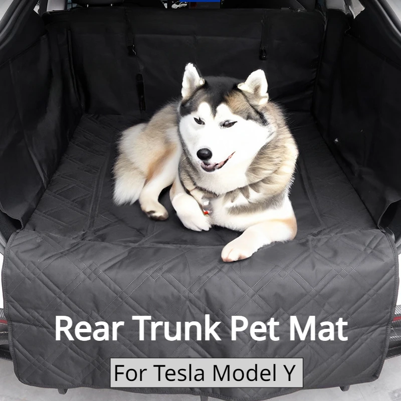 

Коврик для домашних животных с задним багажником Tesla Model Y 600D, чехол для автомобильного сиденья собаки, утолщенный водонепроницаемый коврик из ткани Оксфорд, защита для кровати домашних животных