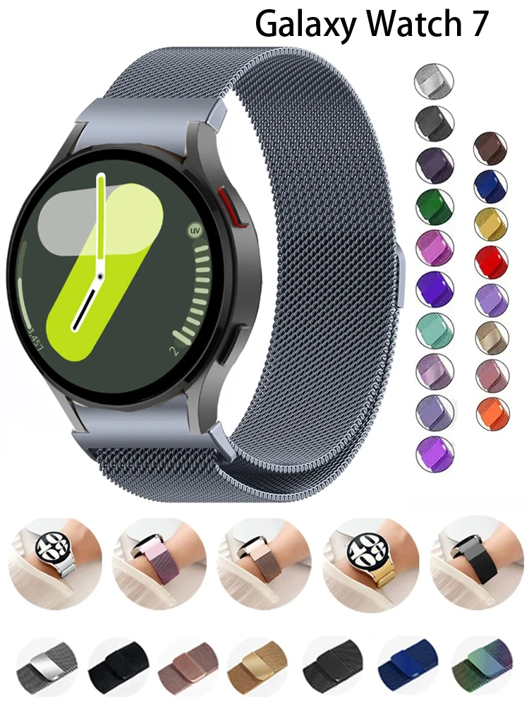 Миланский Ремешок Для Часов Samsung Galaxy Watch 7/6/5/4/5 Pro Унисекс Металлическая Магнитная