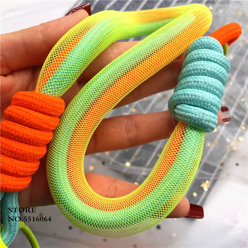 Флуоресцентные цветные регулируемые ремни волнистый короткий ручной шнурок