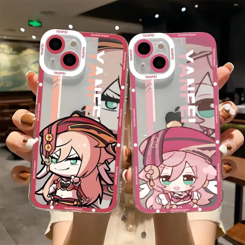 Чехол для телефона Genshin Impact Yanfei Xiao, телефонный чехол для IPhone 13ProMax 13 14 12 11 Pro Max Mini, прозрачные чехлы, мягкий чехол