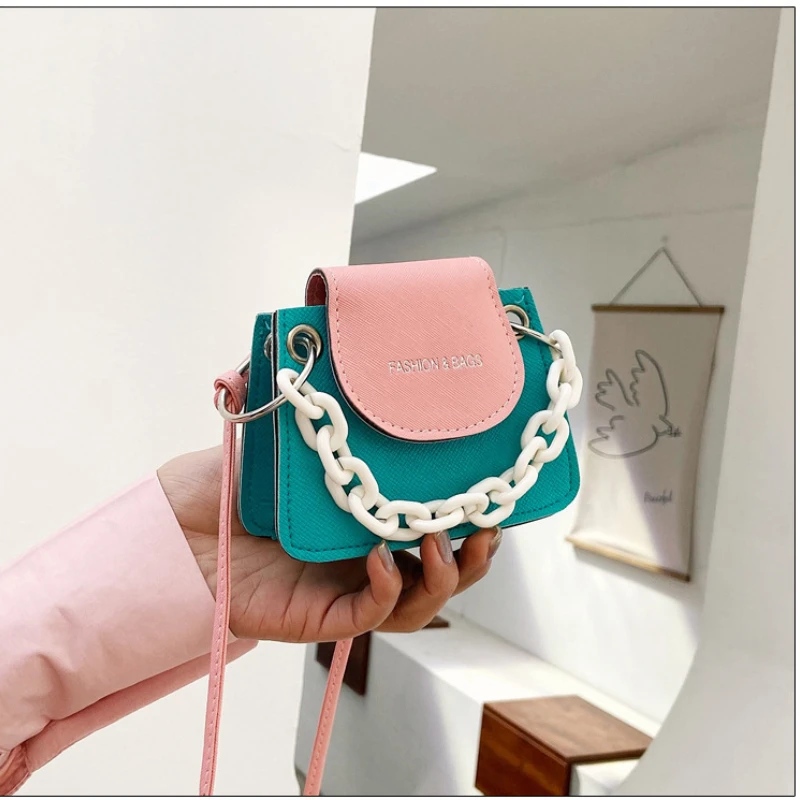 

Summer Contrast Color Mini Crossbody Bags for Women Small Shoulder Messenger Bag Girls Chain Purses and Handbags Designer Bags