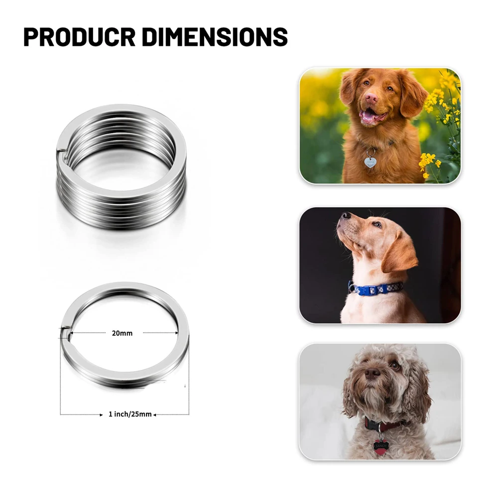 50Pcs 25/30mm Flat Key Rings Metal Split Ring For Home Car Keys Organizations Women Men DIY Key Chains Key Ring Accessories