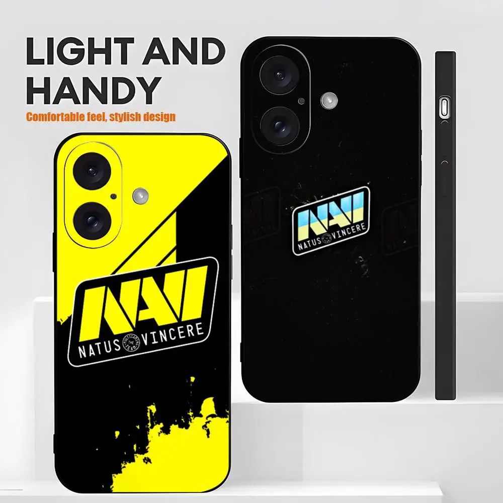 Фото Чехол для телефона CS Game N-NAVI team для iPhone 17 16 15 14 13 12 X XR XS 8 Plus Mini Pro Max, мягкий, черный, противоударный №2