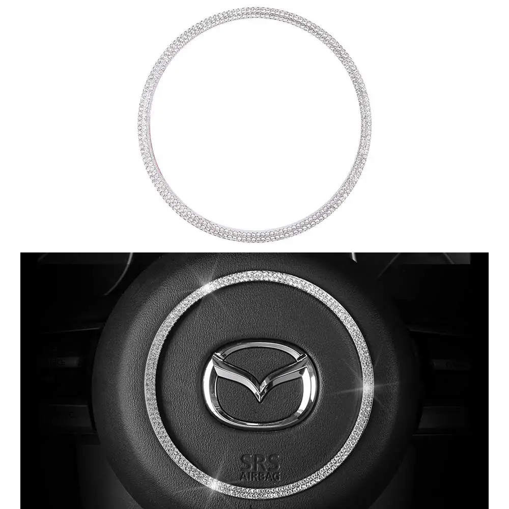 ZOGO for Mazda Steering Wheel Logo Emblem Center Round Cap Decals Stickers 3 6 CX3 CX-3 CX5 CX-5 MX5 MX-5 Interior Decoration