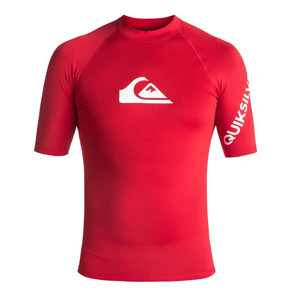 Mens Swimsuit Short Sleeve Swimming T-shirt Beach UV Protection Shirt Swimwear Rash Guard Surfing Diving Swimsuit Surf Rashguard