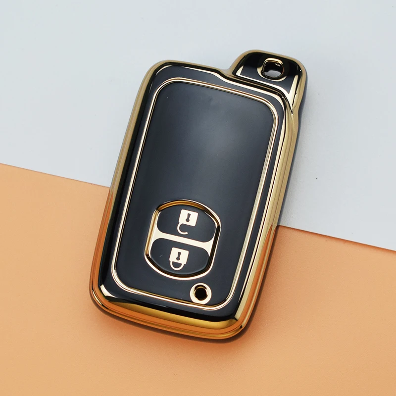 Мягкий чехол для автомобильного ключа из ТПУ для Toyota Aqua RAV4 Land Cruiser Camry Prado Corolla Prius, чехол с дистанционным управлением без ключа, 2 3 кнопки, 2013 2014