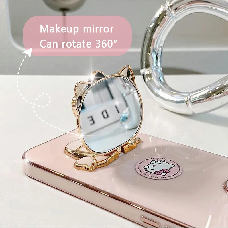 Чехол с зеркальным кронштейном Hello Kitty для телефона Huawei Honor 10 10i 20 20S 30 30S 50 Lite 60 SE 70 80