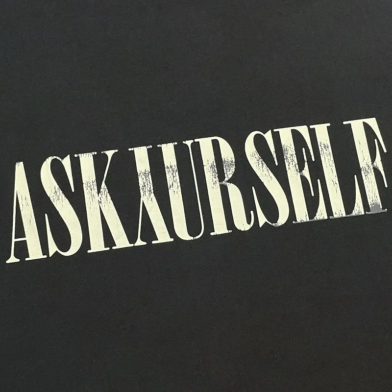 Винтажная Футболка ASKYURSELF с логотипом 2022 мужская и женская футболка высокого