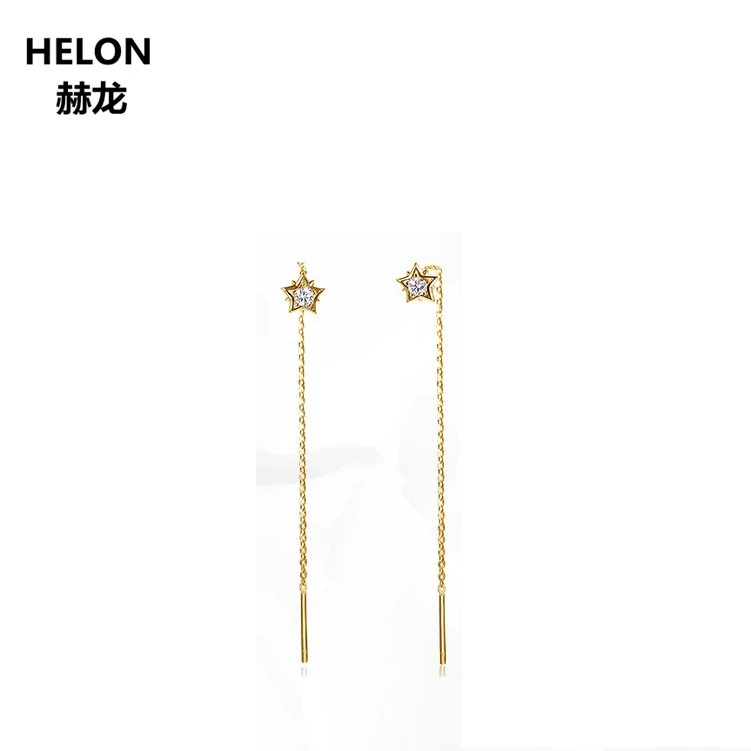 

Solid 18k Yellow Gold 0.13ct SI/H Full Cut Natural Diamonds Drop Earrings for Women Engagement Wedding Party Unqiue Earrings