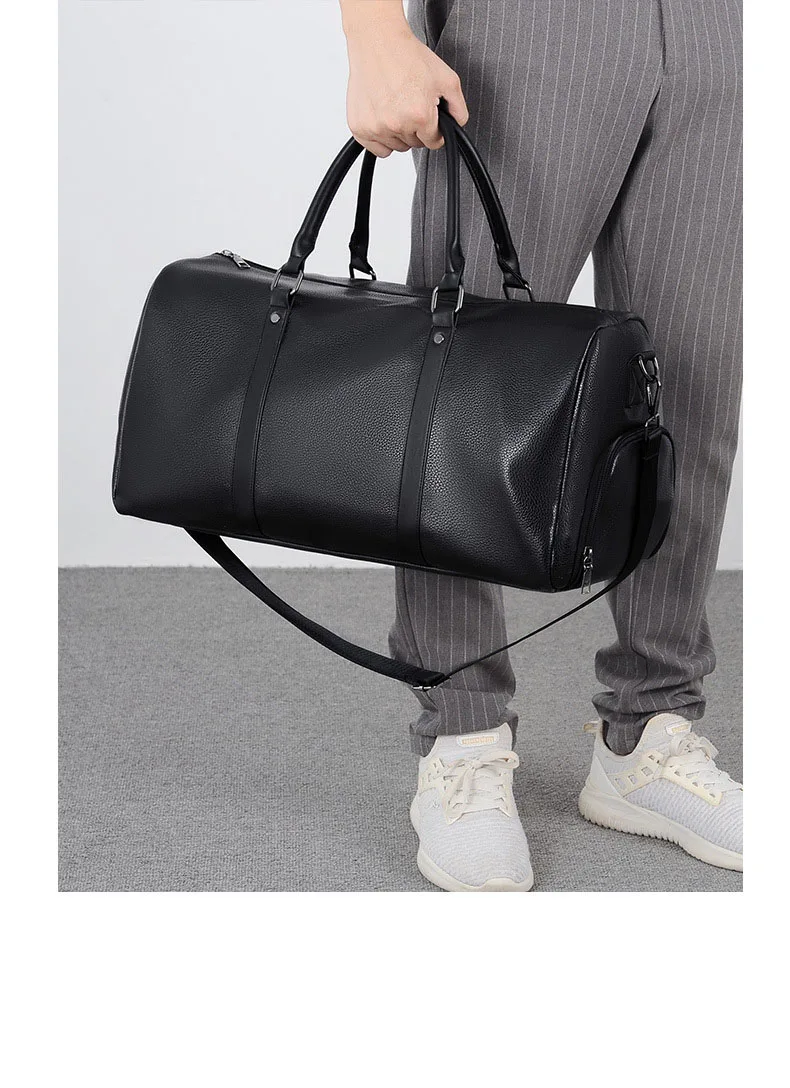 Leather Business Large luggage travel bag Brown Black traveling bags for men With Shoes Position sports bags Big bolso hombre