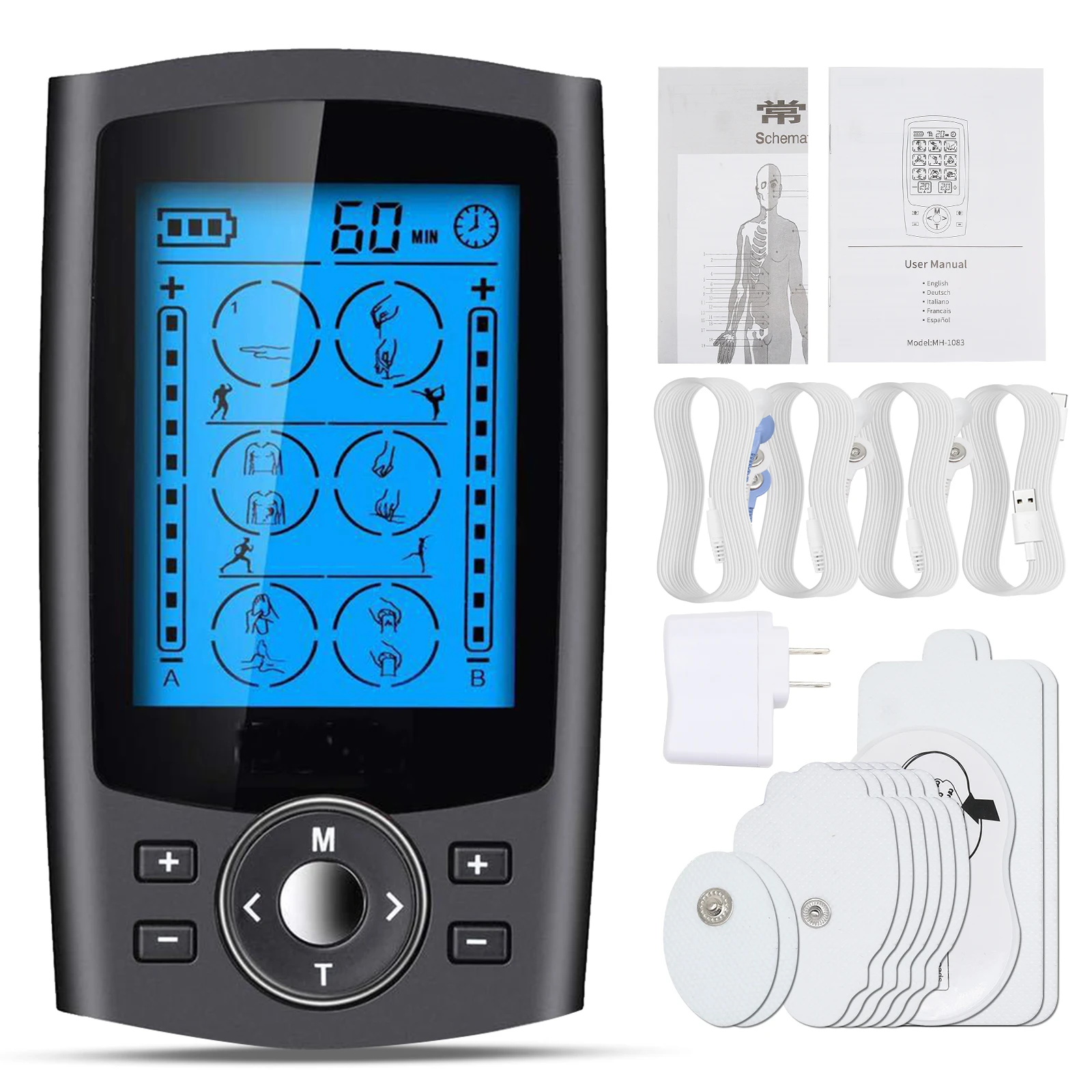 

36 Modes Tens Unit EMS Muscle Stimulator 20 Intensity Electric Stimulation Massager Body Muscle Machine for Pain Relief Therapy
