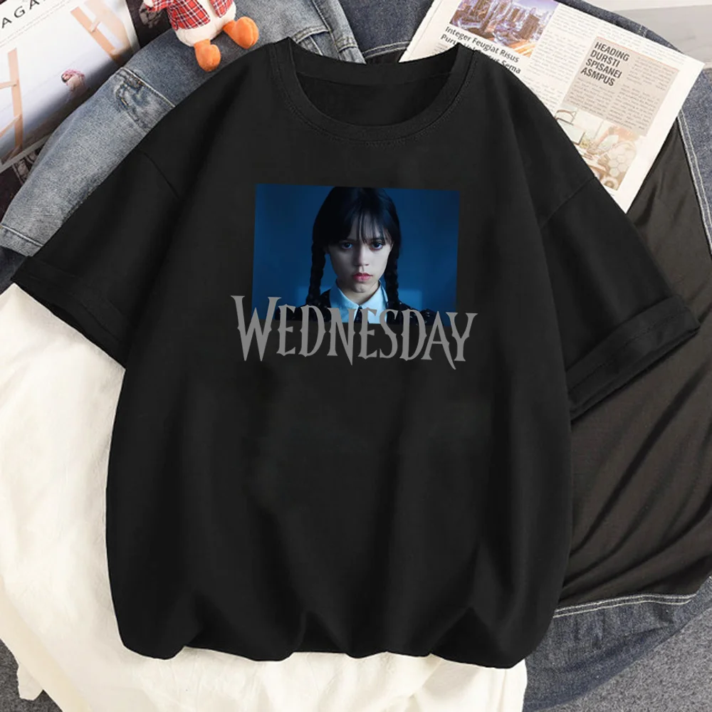 

Wednesday Addams Tee women designer top girl graphic manga Japanese clothes