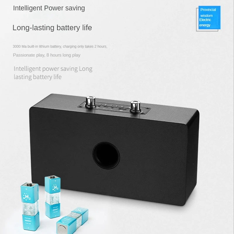 Portable Bluetooth Home Theater Wireless Wooden Speaker Microphone TF FM Radio Amplifier High-Fidelity Player