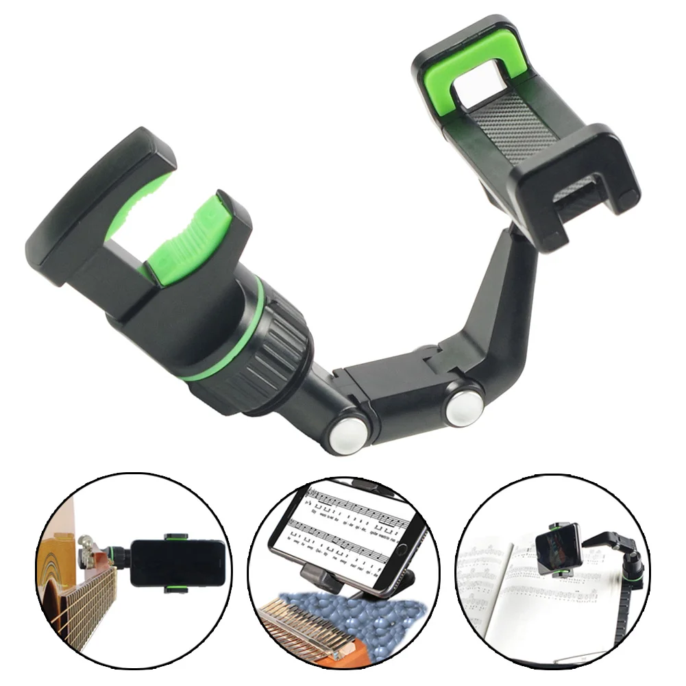 

Universal Mic Stand Car Phone Holder Green Grey 0.12-0.83inch Telephone Holder Live Broadcast Bracket Clip Cell Phone Bracket