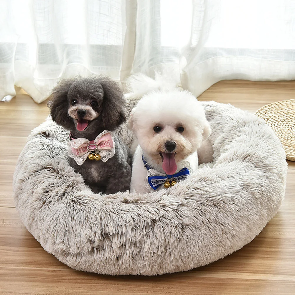 

Мягкие плюшевые лежанки для собак и кошек для больших собак, теплое круглое гнездо, уютная подушка для глубокого сна, диван для щенков, товар...