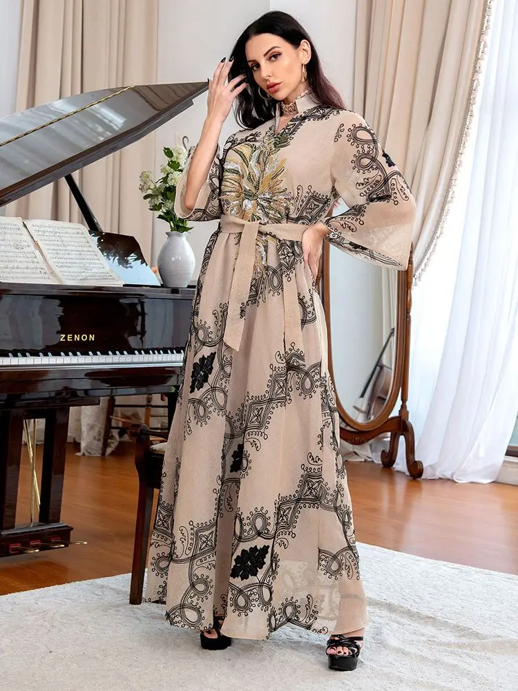Eid Mubarak Ramadan Kaftan African Dresses For Women Plus Size Abaya Dubai Turkey Islam Muslim Dress Caftan Robe Longue Femme