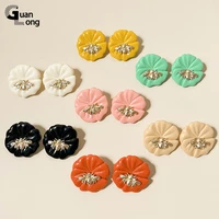 guanlong trendy geometric round big earrings for women fashion jewelry bee studs earrings acrylic brincos party gift accessories