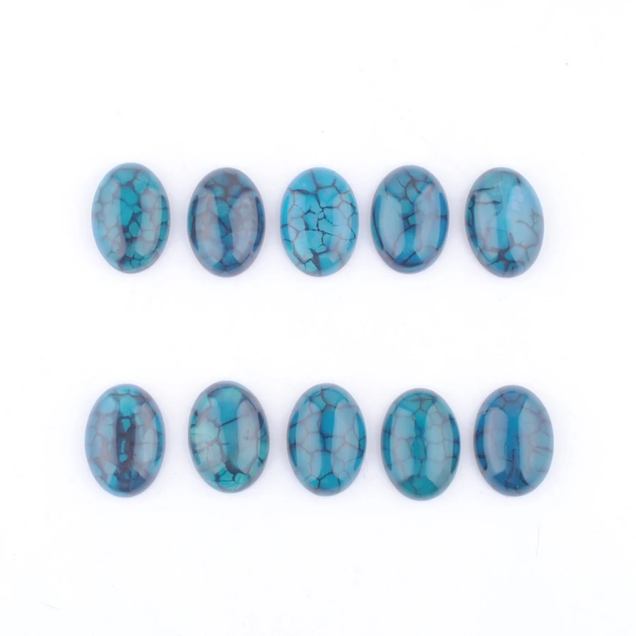 

Natural Dark Blue Dragon Stripe Agates Stone Oval Cabochon Accessories Decoration No Hole Jewelry Making 18x25mm 10Pcs TU3305