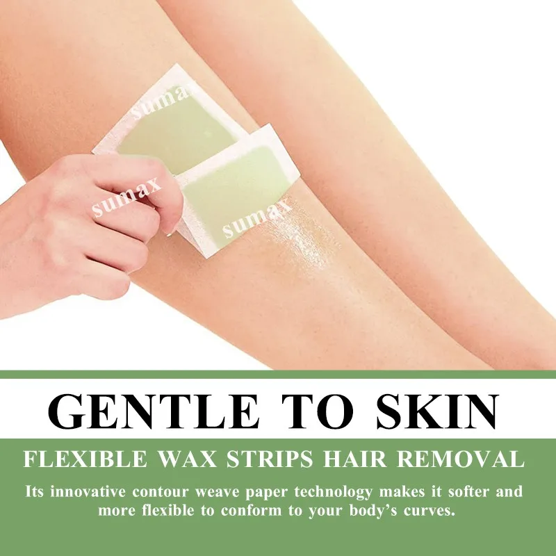 Восковые полоски для удаления волос SUMAX 40 шт. фотобумажные тела и лица с алоэ вера