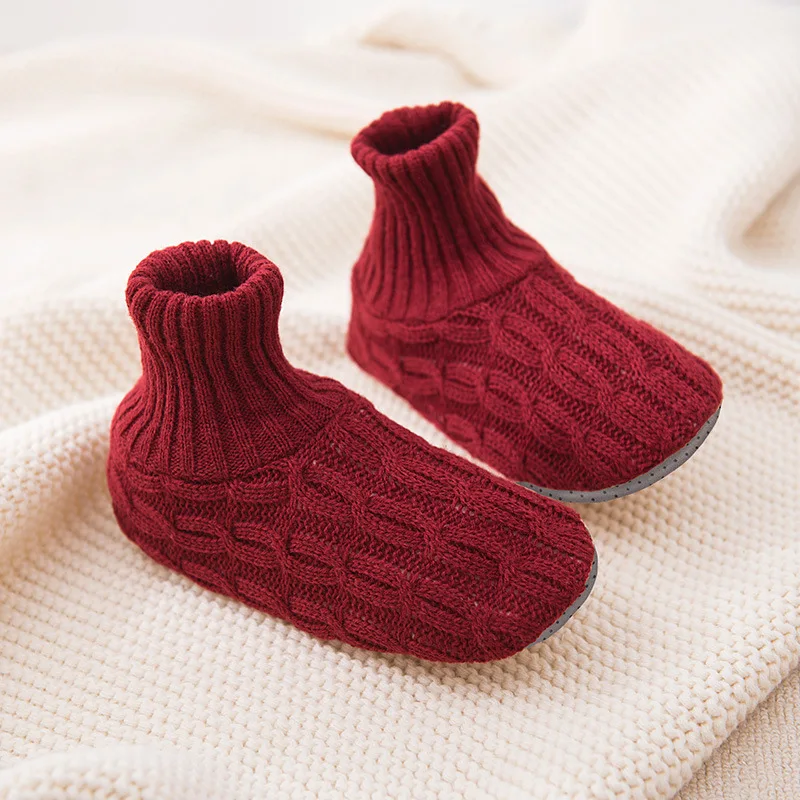 Winter Floor Socks Women Plush Warm Knitted Socks Slippers Woman Non-Slip Indoor Terry Carpet Snow Socks Chaussettes Femmes