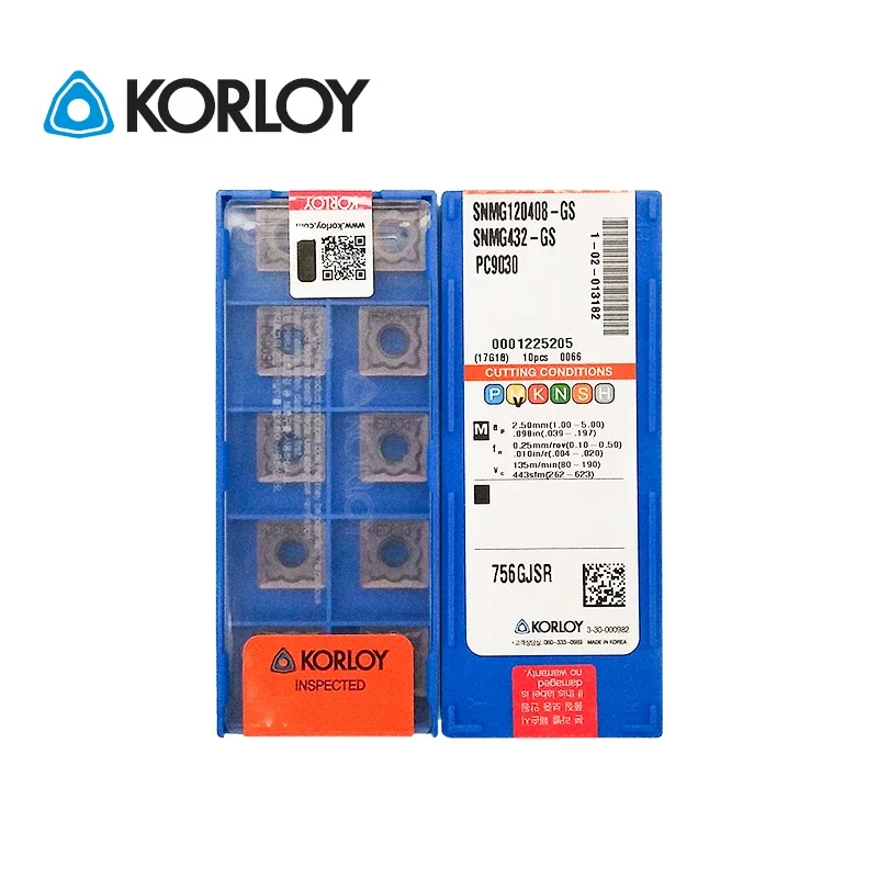10шт KORLOY Оригинальный SNMG 120408 HM HS HA GS NC3020 NC3120 PC9030 NC3030 Держатель с ЧПУ средней резки