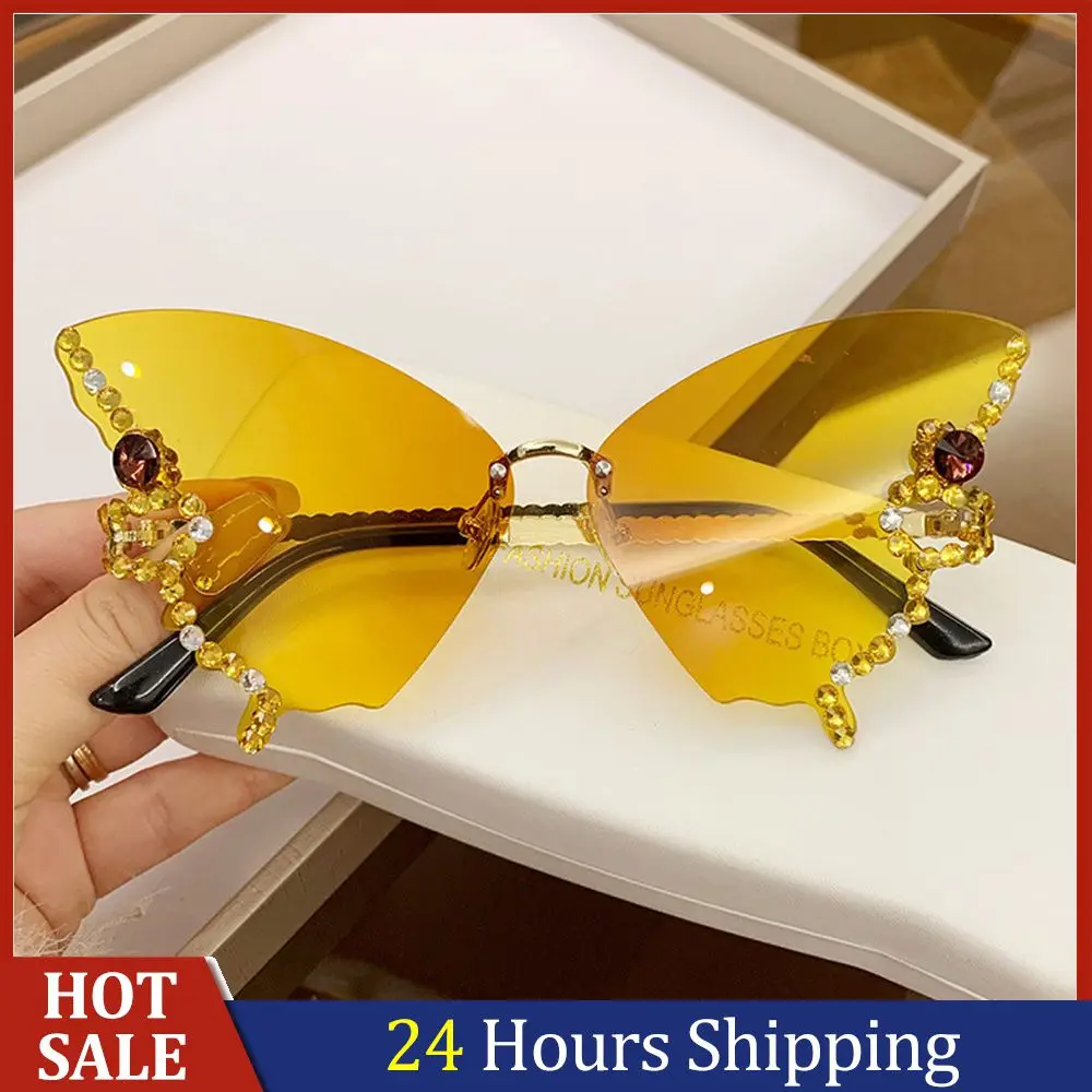 

Женские солнцезащитные очки в форме бабочки, без оправы