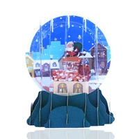 3d pop up christmas card snow globe design handmade 3d pop up greeting cards for family christmas holiday xmas gift