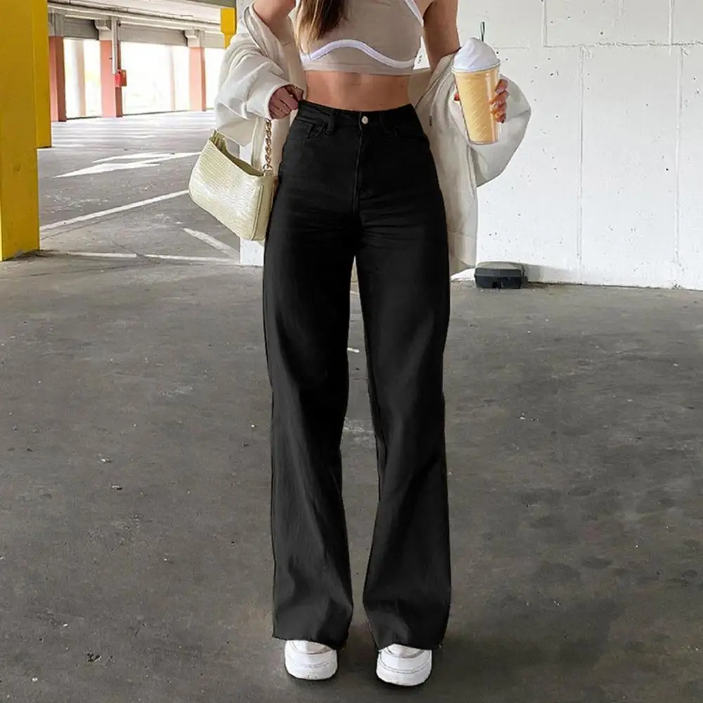 

2022 Women Jeans Korea Y2K Women High Waist Stretch Wide Leg Trousers Casual Flared Denim Young Style Pants Washed Jean Pants