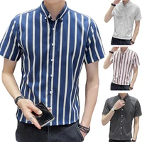 new mens summer striped shirt mens short sleeved thin slim fit all match mens striped business short sleeved shirt