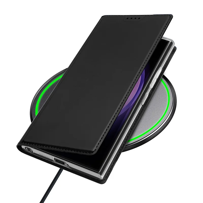 Фото Магнитный флип-чехол Dux Ducis из искусственной кожи для Samsung Galaxy S26+ S25 S24 S23 S22 Ultra Fe с отделением для карт, противоударный защитный чехол №3