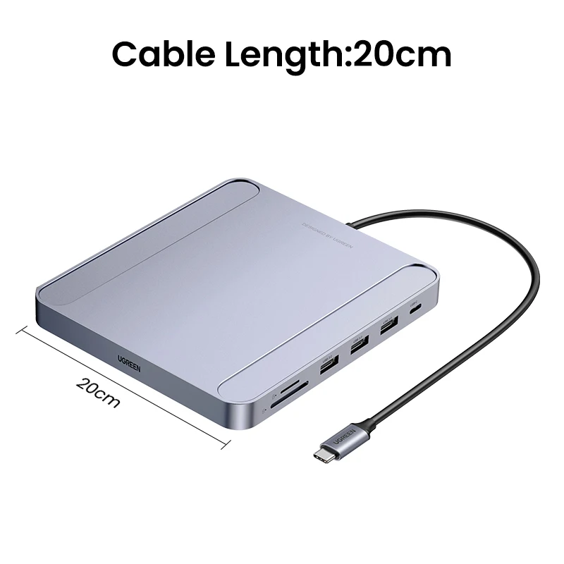 USB-концентратор UGREEN на RJ45 1000 Мбит/с 5 Гбит/с USB 3 0 Тип C