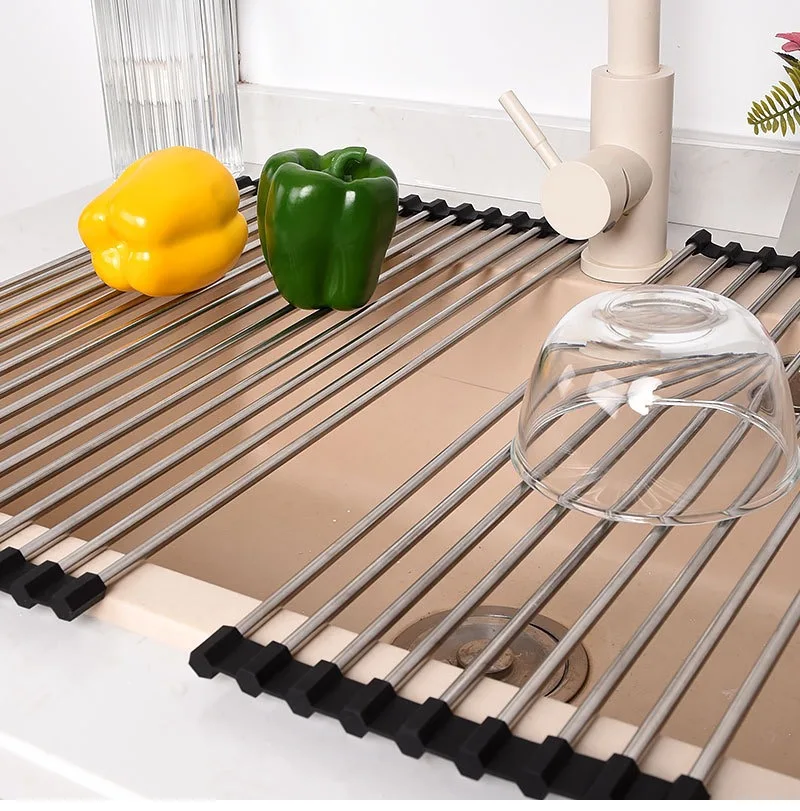 Сушилка для посуды над раковиной свернутая сушилка кухонная полка складная из