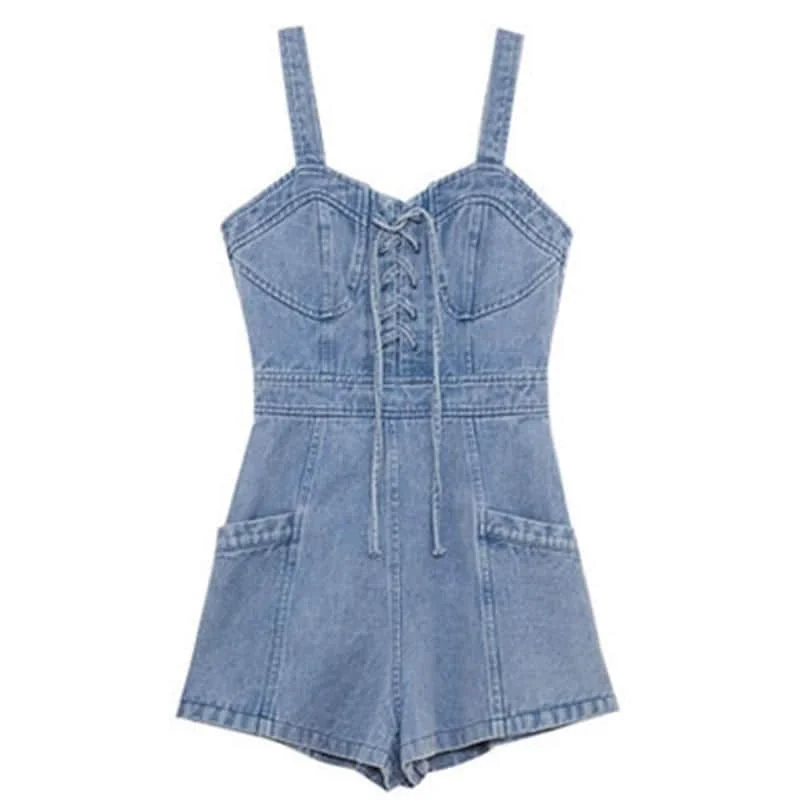 Джинсовый комбинезон модный цельный костюм в Корейском стиле женская одежда с