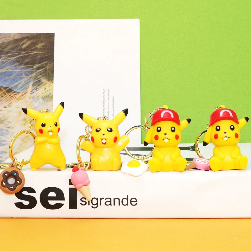 

Pikachu Funny Keychain Pendant Cute Pokemonled Sound-Emitting Cartoon Anime