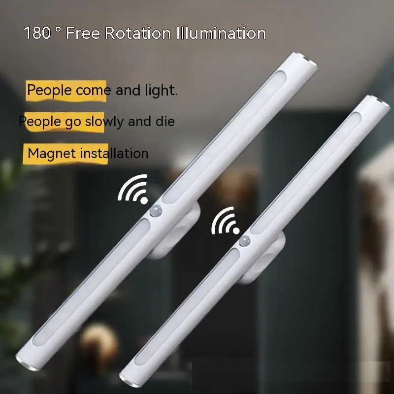 

Энергосберегающий супер-яркий датчик движения под лампой шкафа, перезаряжаемый от Usb 6500k 22 СВЕТОДИОДНЫЕ Светильники для освещения шкафа